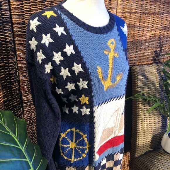 EUC! Chaus Nautical Crewneck Sweater S - Picture 4 of 10